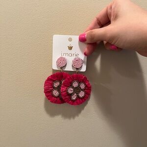 Pink Flower Earrings